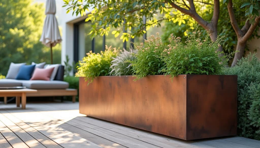 Jardinière en acier corten sur mesure : design et durabilité