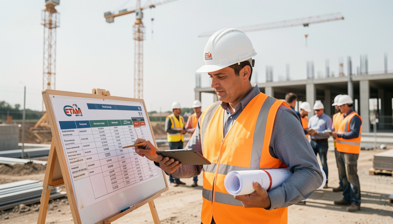 Salaire d’un chef de chantier ETAM dans le BTP